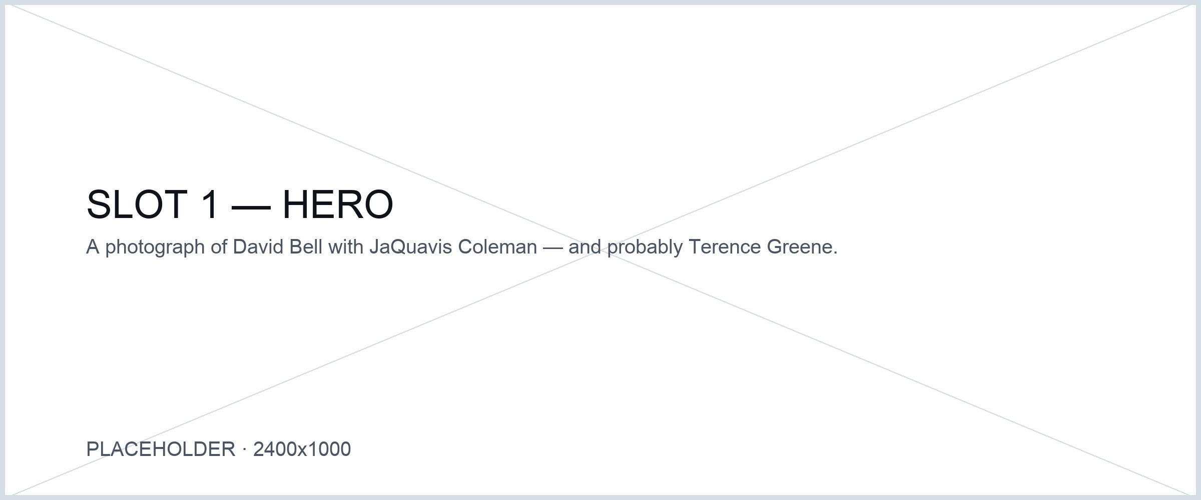 Placeholder for the hero image: David Bell with JaQuavis Coleman, and likely Terence Greene
