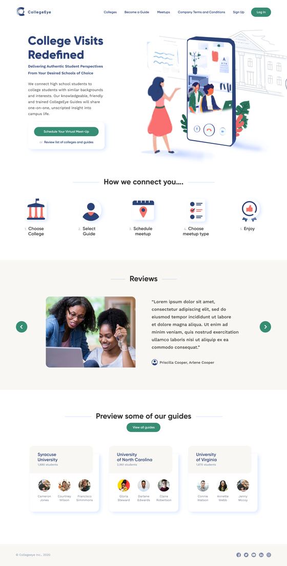 The CollegeEye website